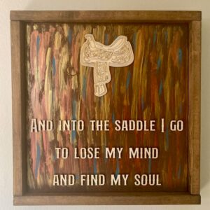 rustic western saddle sign