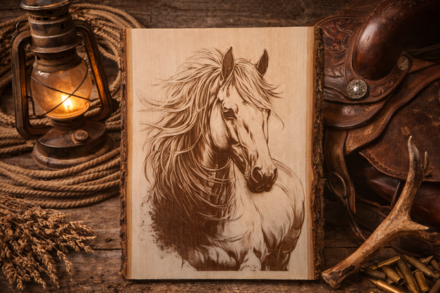 flowing mane horse wood plank – rustic western & equestrian wall art flowing mane horse wood plank – rustic western & equestrian wall art