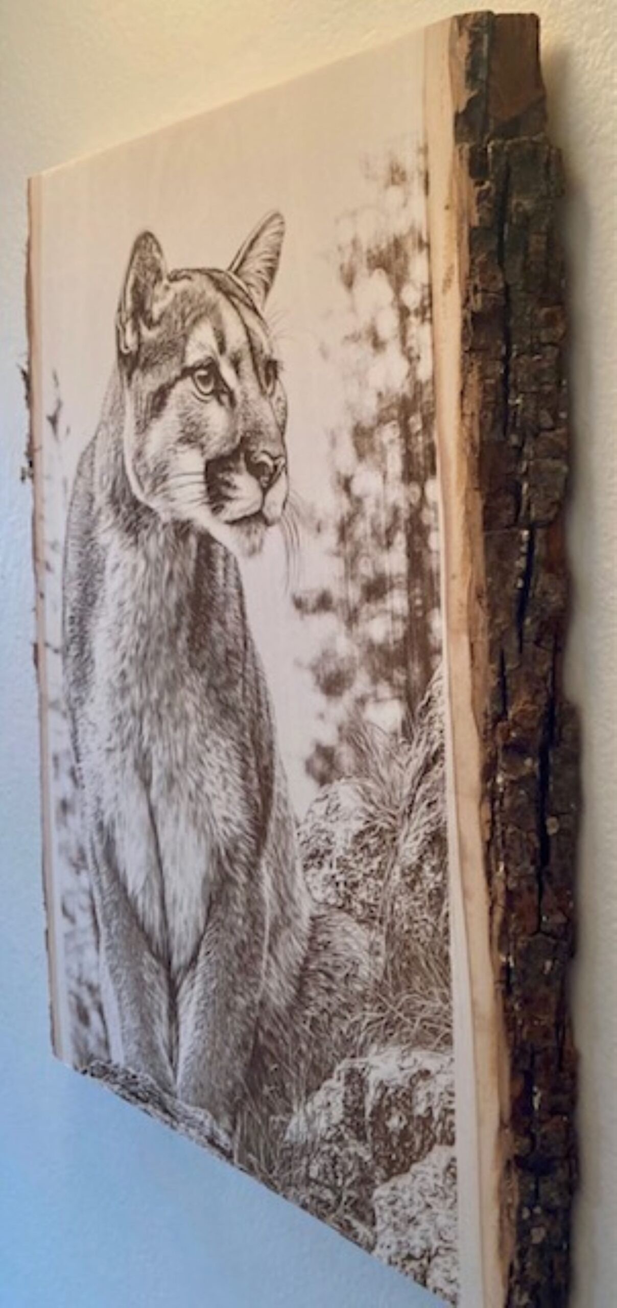 mountain lion wood plank – rustic wildlife décor, laser engraved cougar wall art mountain lion wood plank – rustic wildlife décor, laser engraved cougar wall art